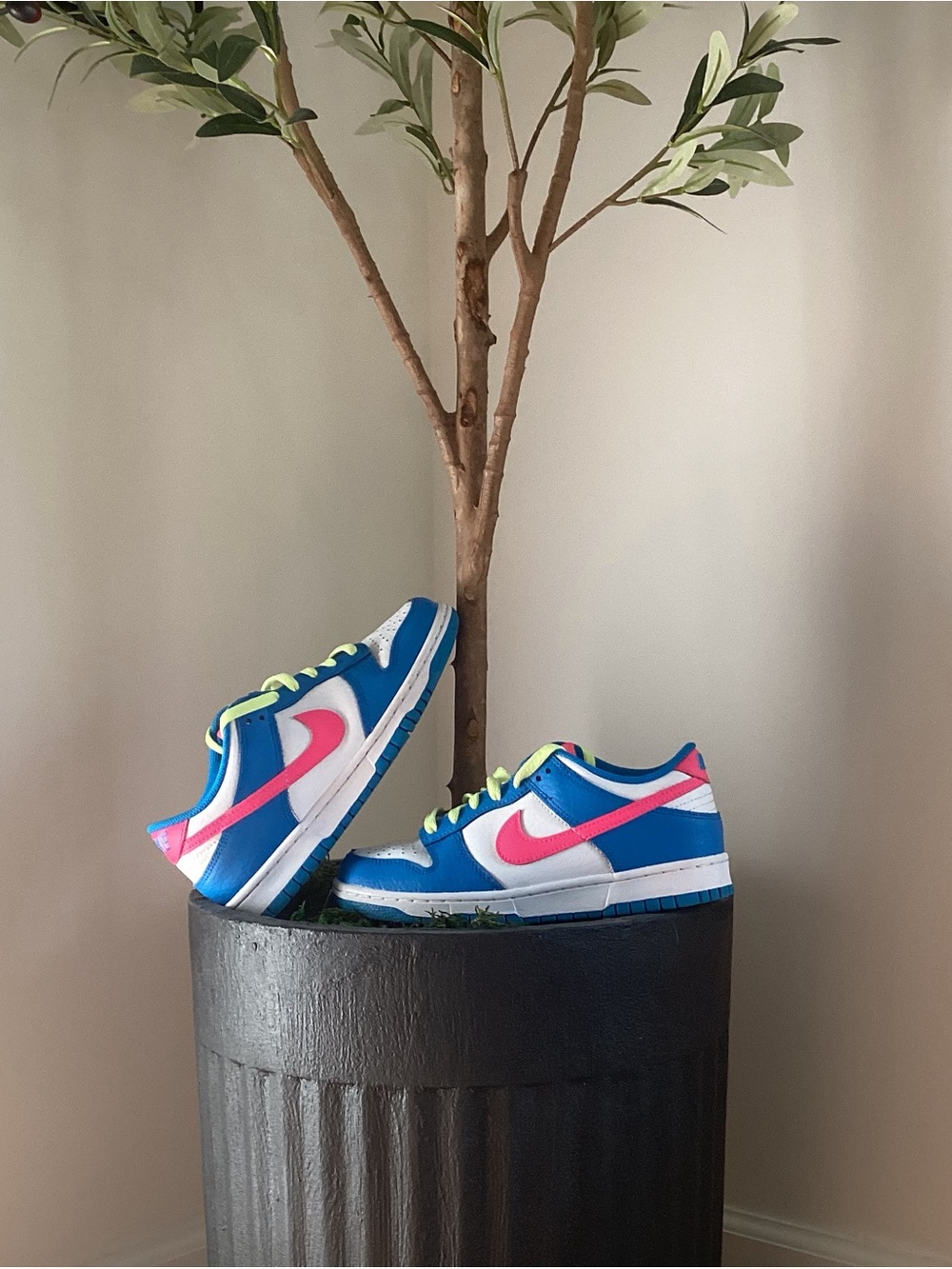 Nike Dunk Low Photo Blue/White/Light Lemon Twist/Hyper Pink Youth 6